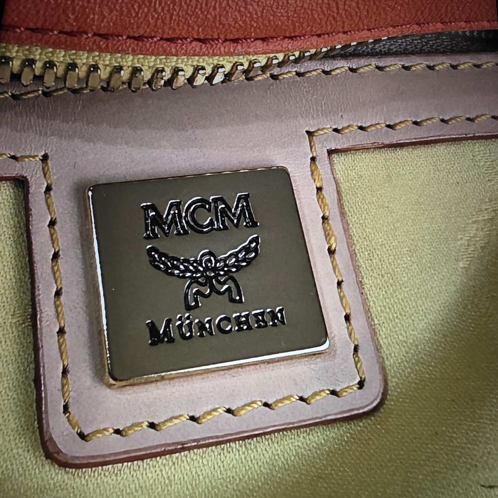 **EUC** MCM White/Pink/Yellow Leather Crossbody Bag - Picture 6 of 8